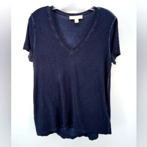 Michael Michael Kors Worn Style V-Neck 100% Cotton Tee T-Shirt S